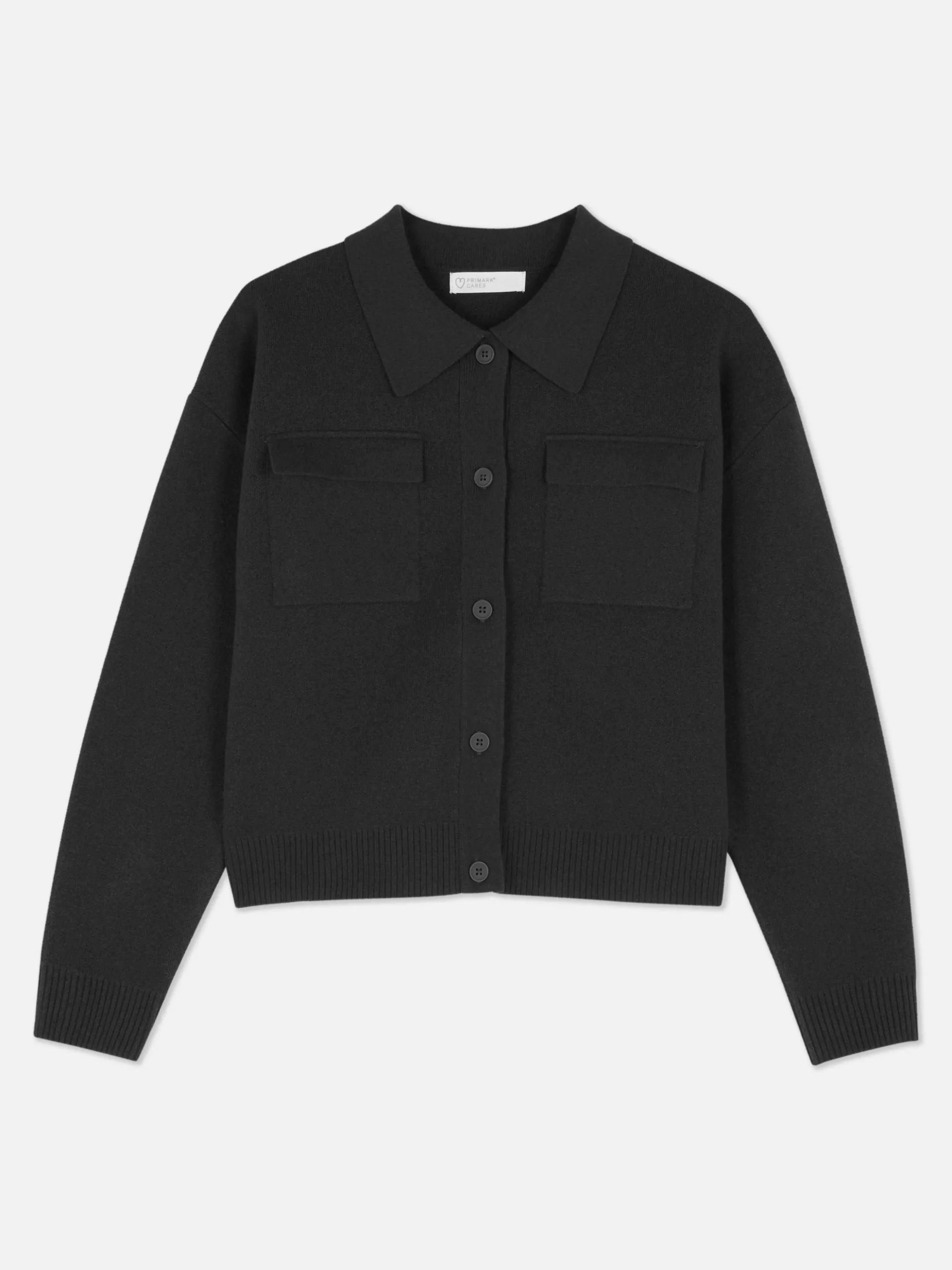 Casaco Malha Botões Colarinho