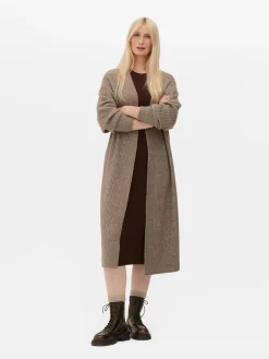 Casaco Malha Canelado Comprido