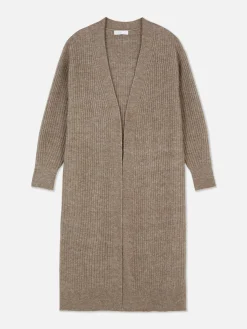 Casaco Malha Canelado Comprido