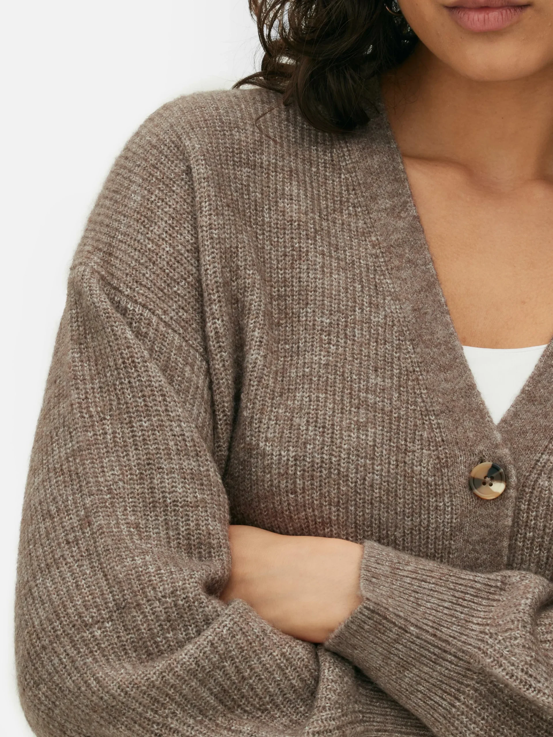 Casaco Malha Corte Folgado Decote V