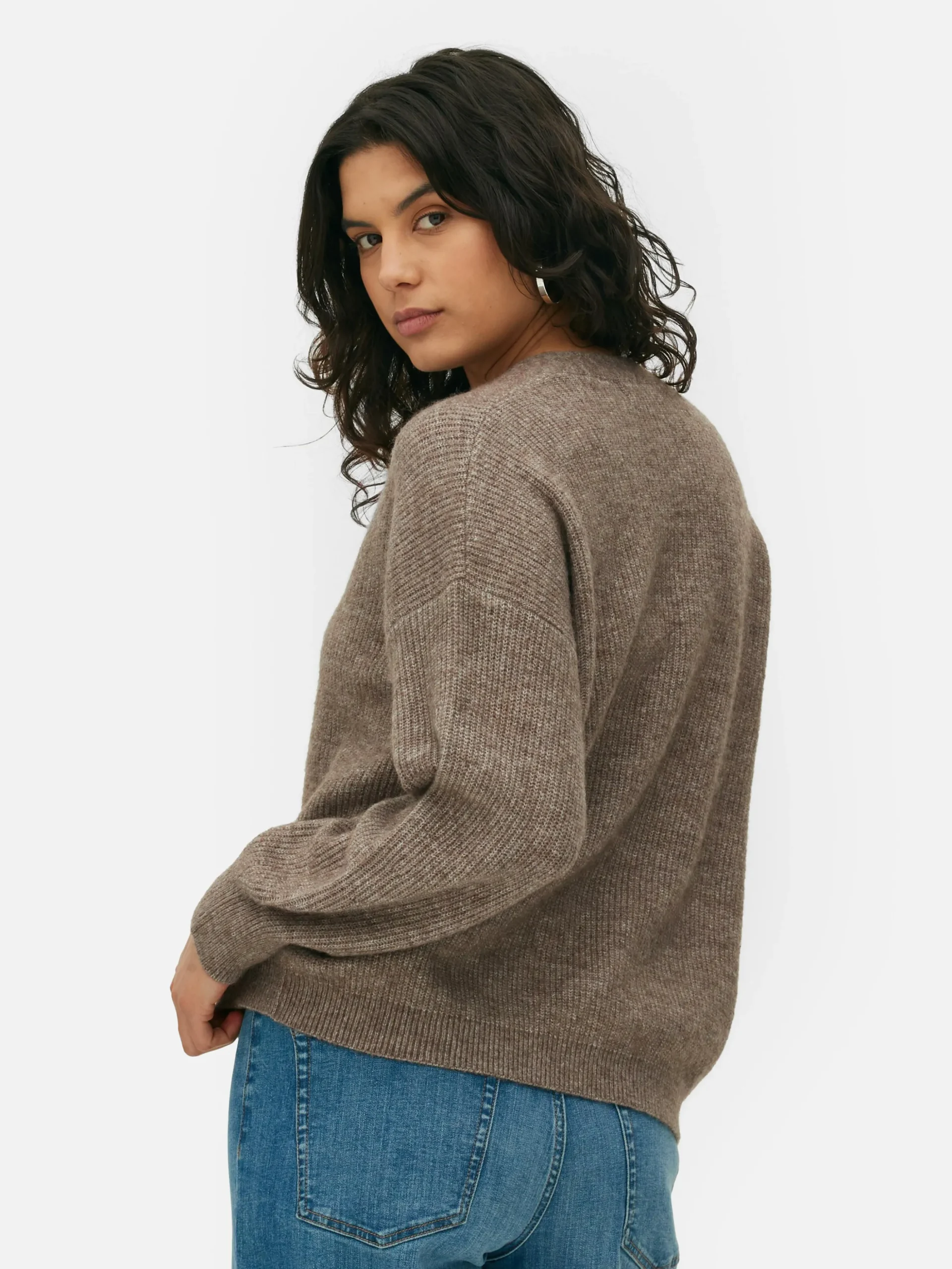 Casaco Malha Corte Folgado Decote V