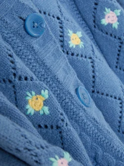 Casaco Malha Decote V Bordado