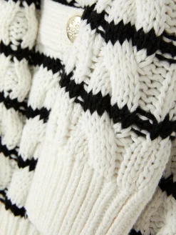 Casaco Malha Entrançada Riscas