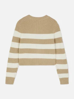 Casaco Malha Fecho Dois Sentidos Riscas