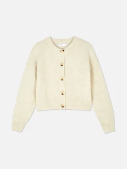 Casaco Malha Gola Redonda Botões