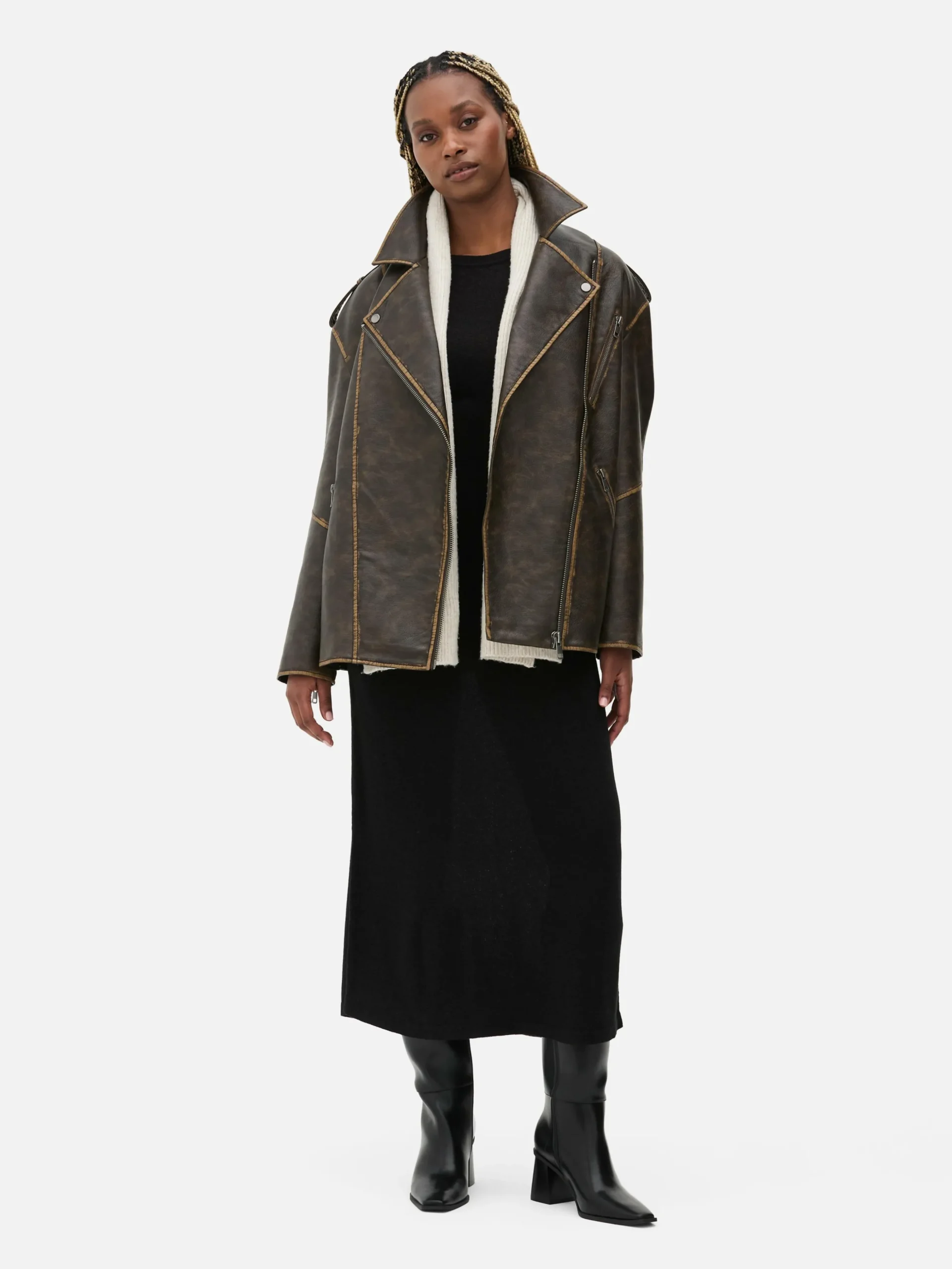 Casaco Motard Desgastado Grande