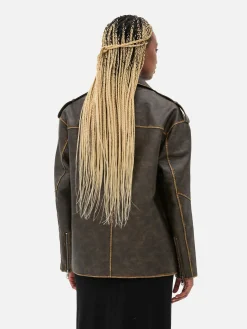 Casaco Motard Desgastado Grande