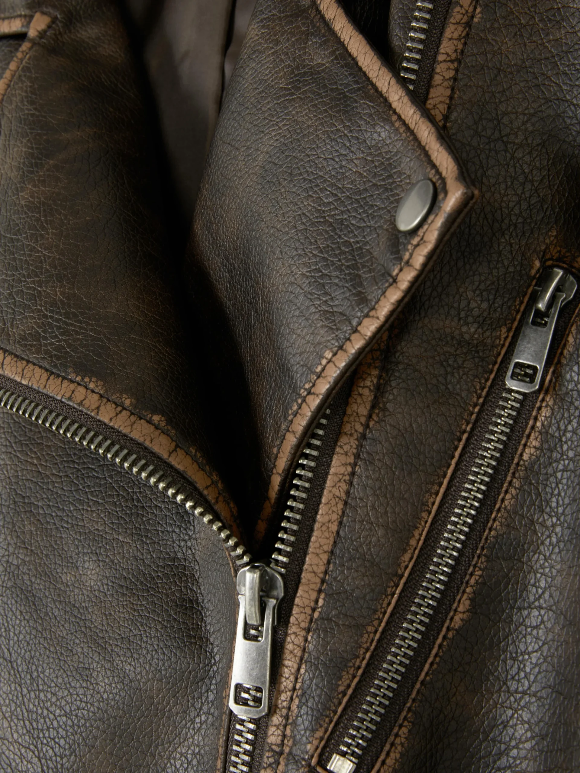 Casaco Motard Desgastado Grande