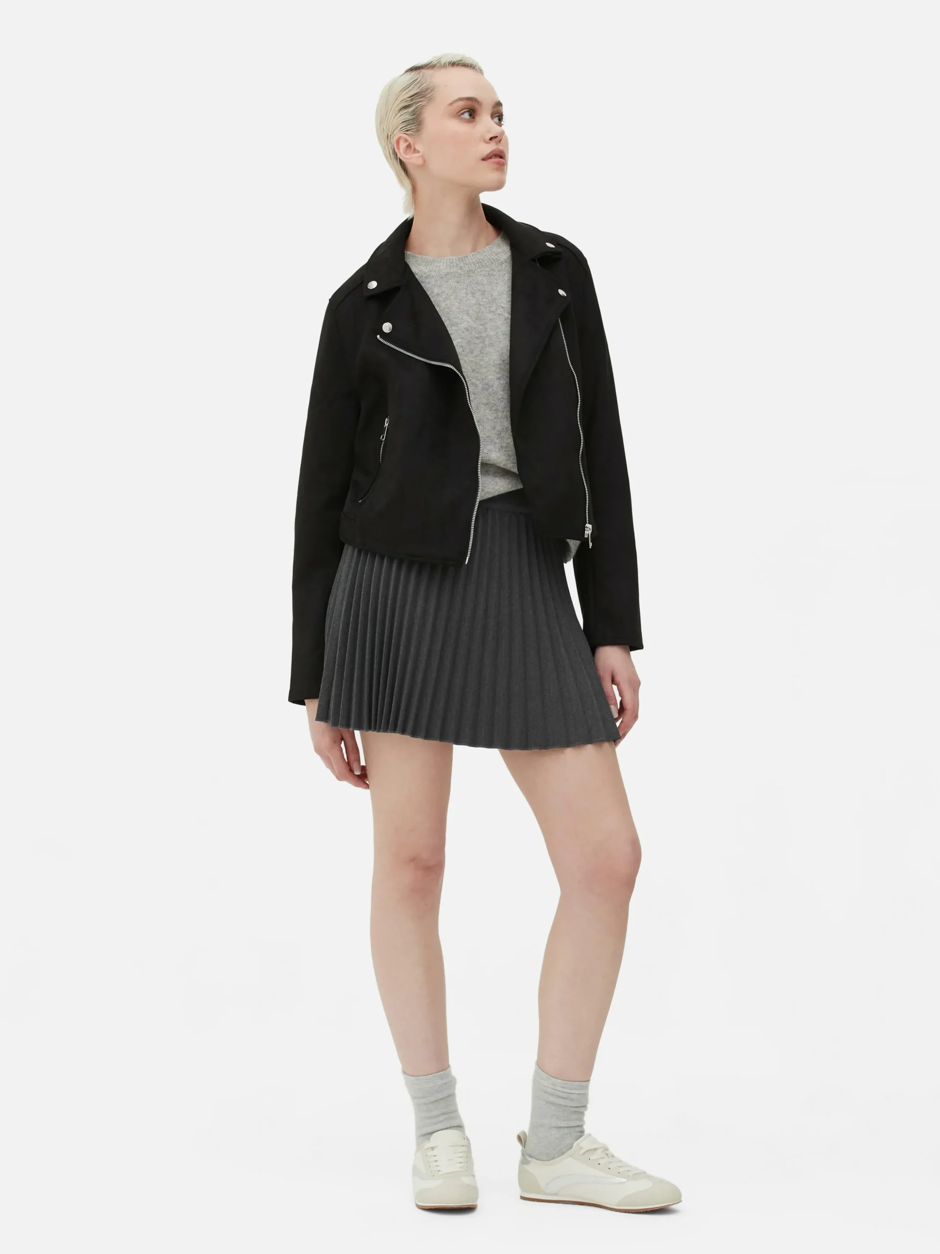 Casaco Motard Imitação Camurça