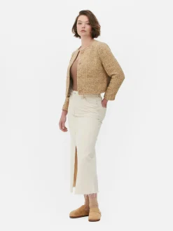 Casaco Pespontos Bouclé