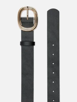 Cinto Fivela Redonda Texturado