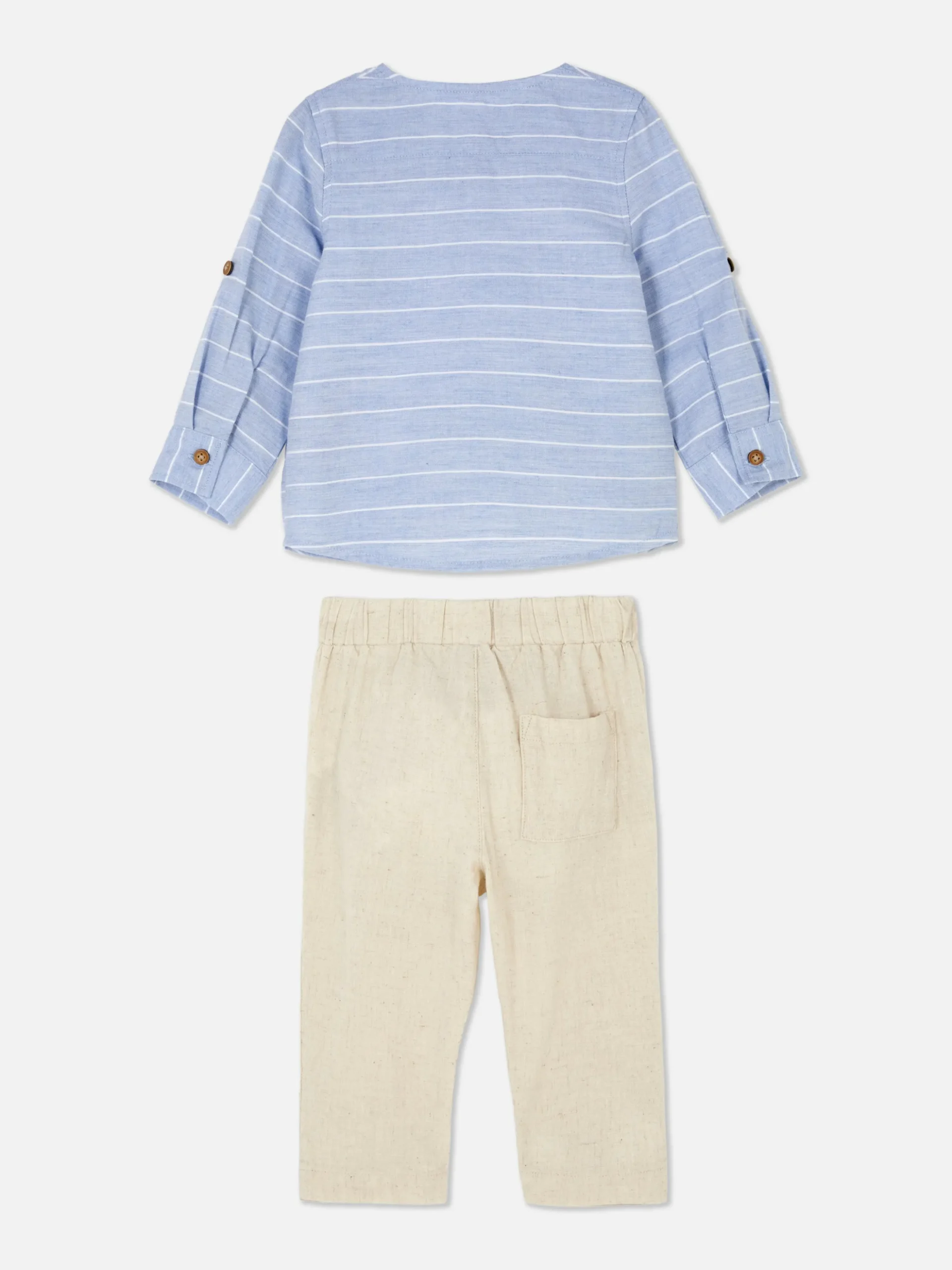 Conj. Camisa Manga Comprida Botão/calças Cordão