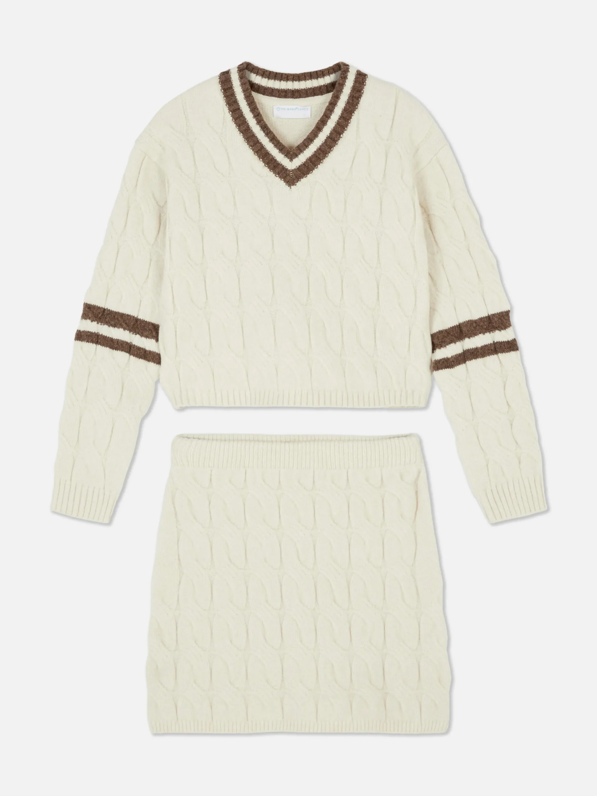 Conj. Coordenado Camisola Malha Entrançada/saia