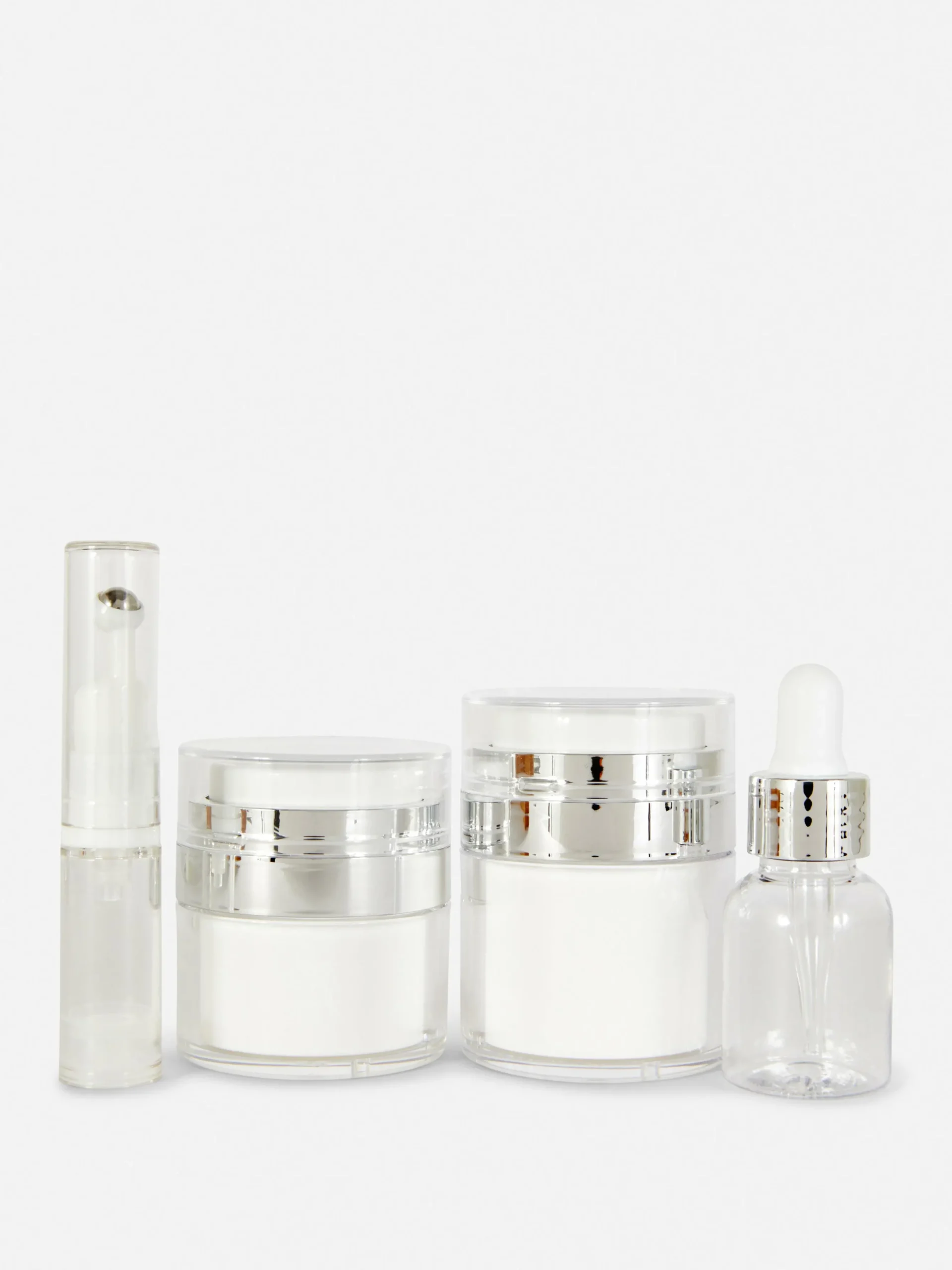 Conjunto 4 Recipientes Cuidados Pele Viagem