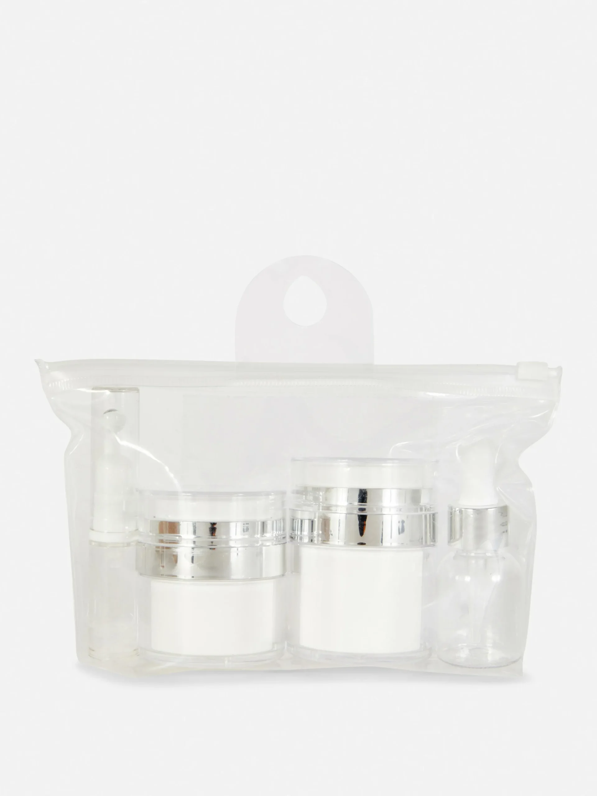 Conjunto 4 Recipientes Cuidados Pele Viagem