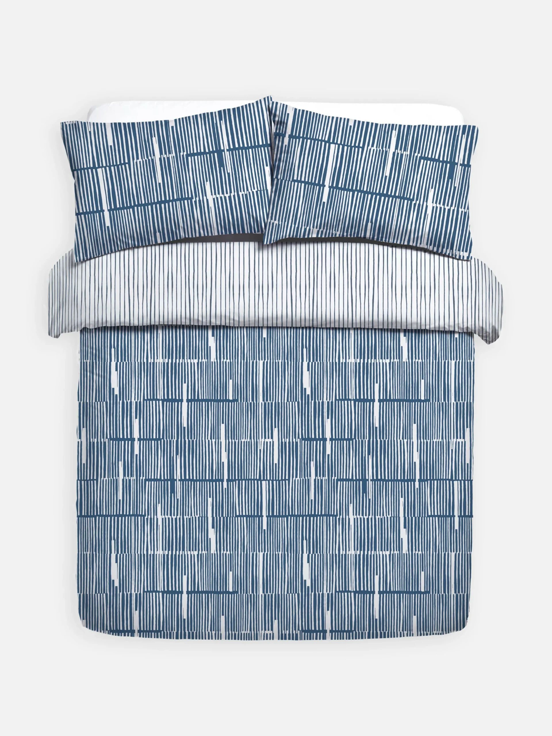 Conjunto Capa Edredão Tamanho King Reversível Riscas