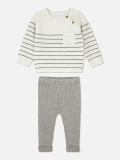 Conjunto Coordenado Camisola E Leggings Riscas