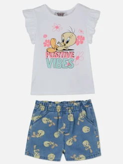 Conjunto E Calções Looney Tunes Piu-Piu