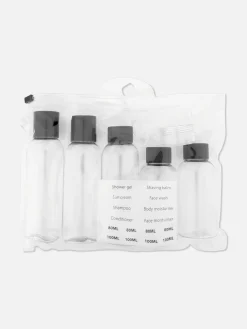 Conjunto Frascos E Etiquetas De Viagem