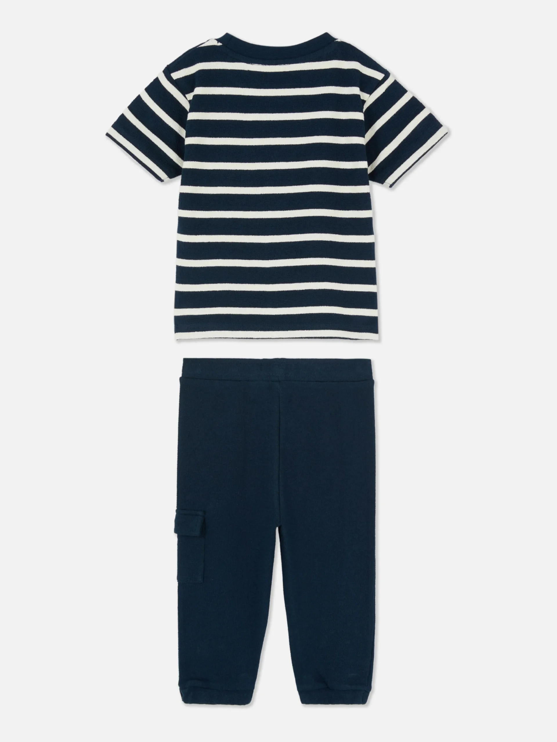 Conjunto T-shirt Riscas/calças Treino C/ Punhos