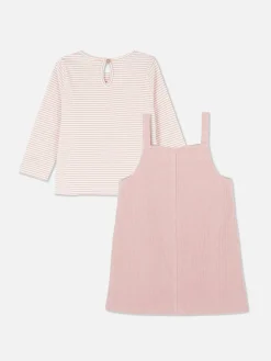 Conjunto T-shirt Riscas/vestido Macacão Bombazina