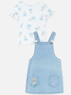 Conjunto Vestido Macacão E Camisa Frozen Da Disney