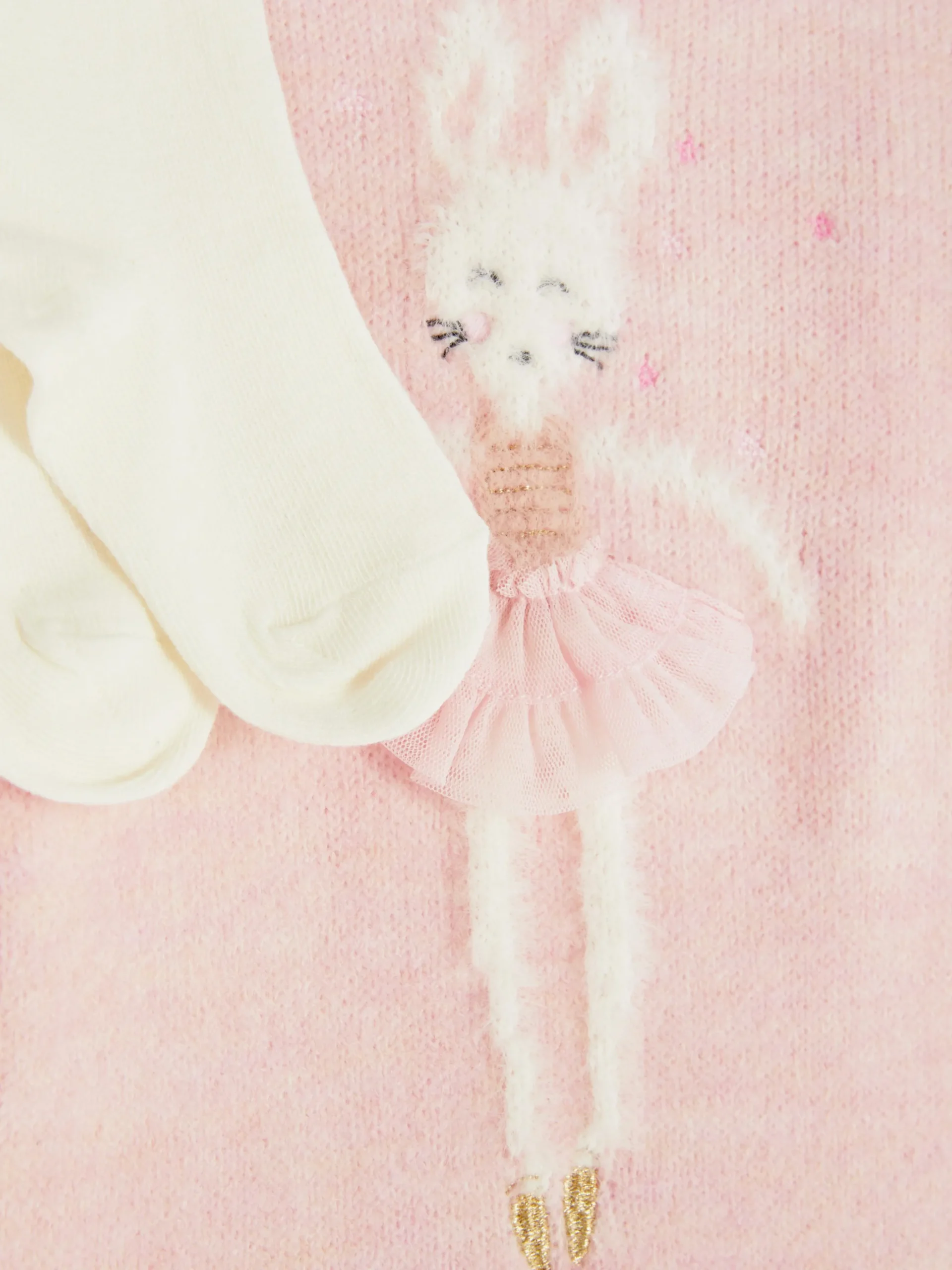 Conjunto Vestido-camisola/collants Malha Coelhinho