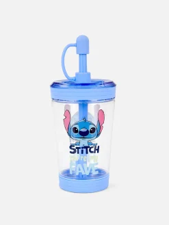 Copo Transparente/palhinha Disney Stitch Angel