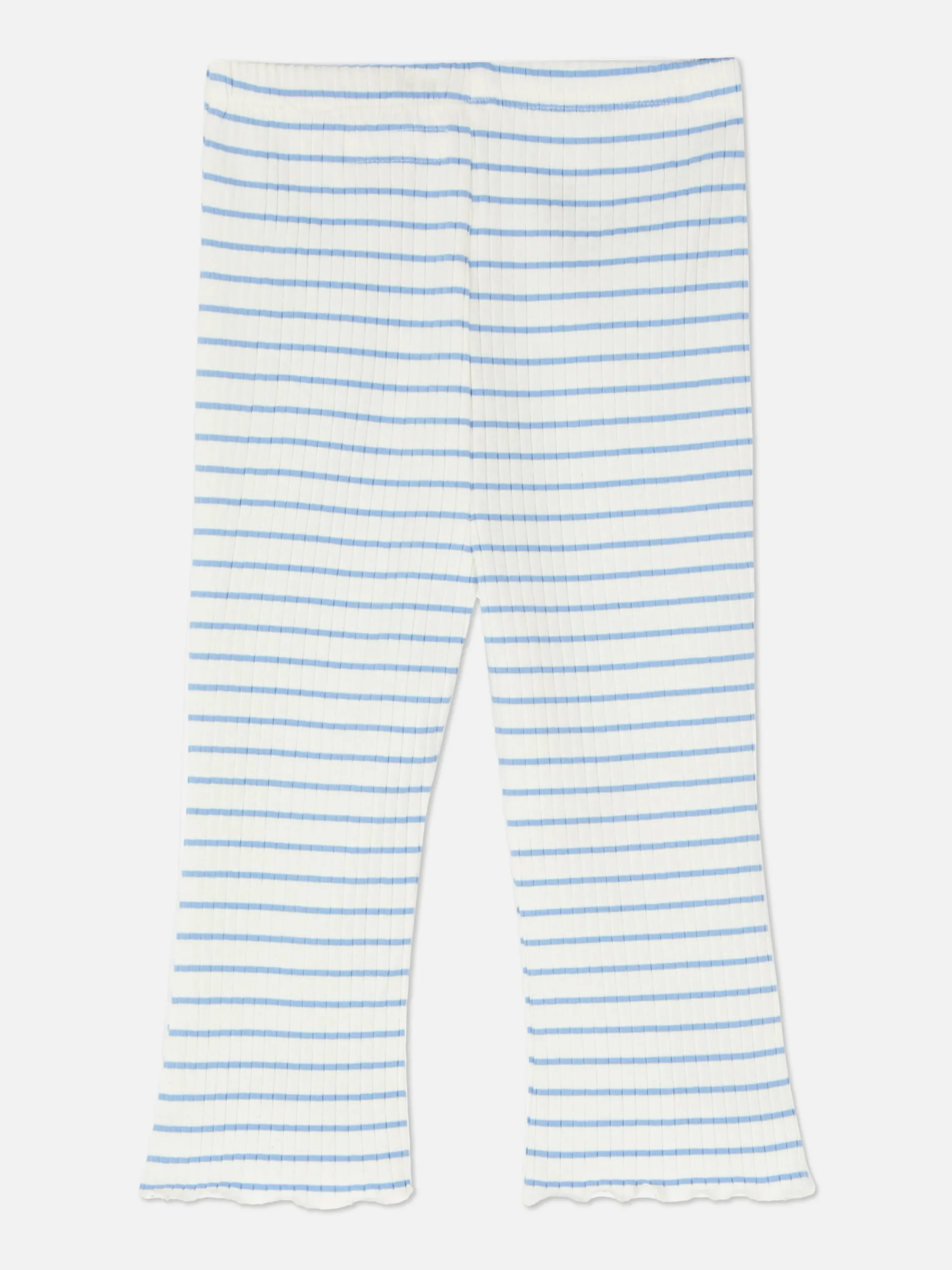 Leggings Boca-de-sino Caneladas Riscas