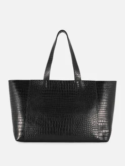 Mala Shopper Efeito Crocodilo Extra Grande