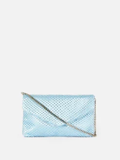 Mala Tiracolo Malha Rede Brilhantes