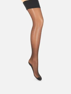 Meias De Liga Com Costura Traseira Denier 15