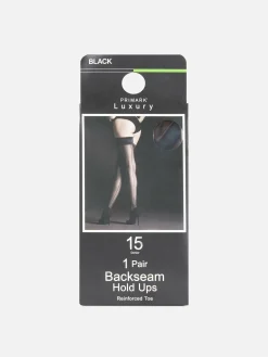 Meias De Liga Com Costura Traseira Denier 15