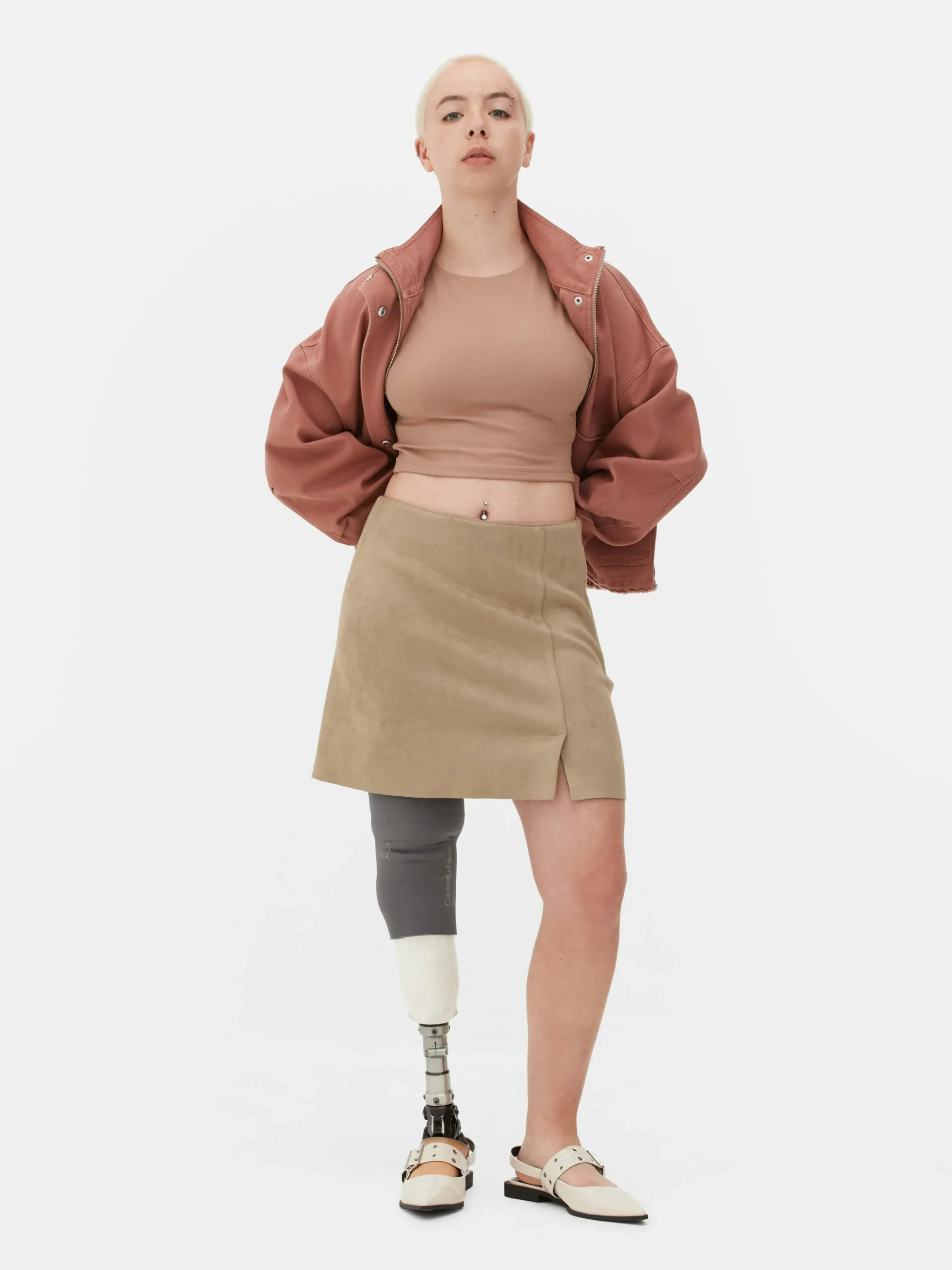 Minissaia Imitação Camurça