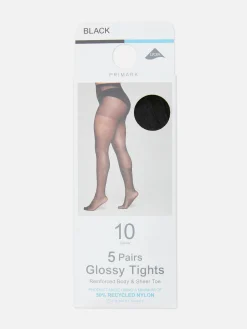 Pack 5 Collants Brilhantes 10 Denier