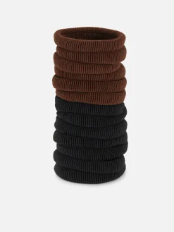 Pack 20 Elásticos Cabelo Tecido Canelados