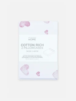 Pack 2 Fronhas Ricas Algodão Corações