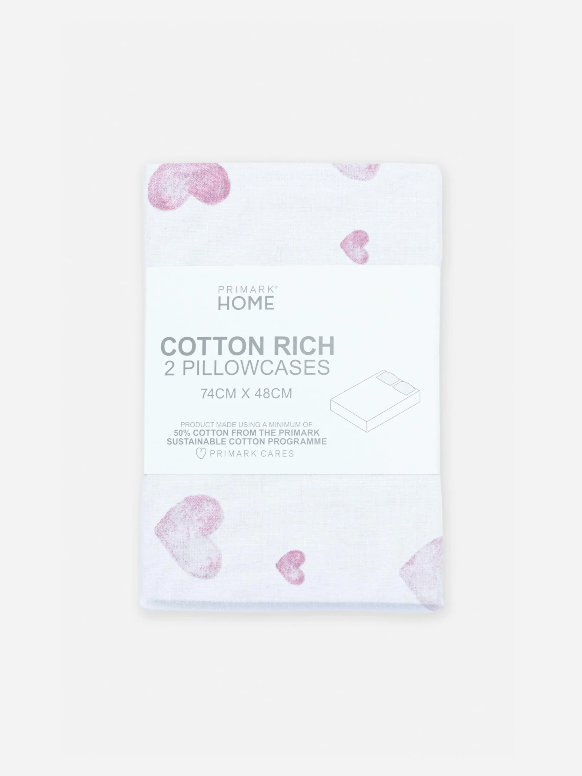 Pack 2 Fronhas Ricas Algodão Corações