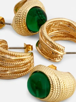 Pack 2 Pares Argolas Texturadas Rita Ora