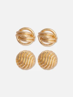 Pack 2 Pares Brincos Pequenos Grossos Rita Ora