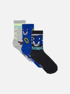 Pack 3 Pares Meias Sonic The Hedgehog