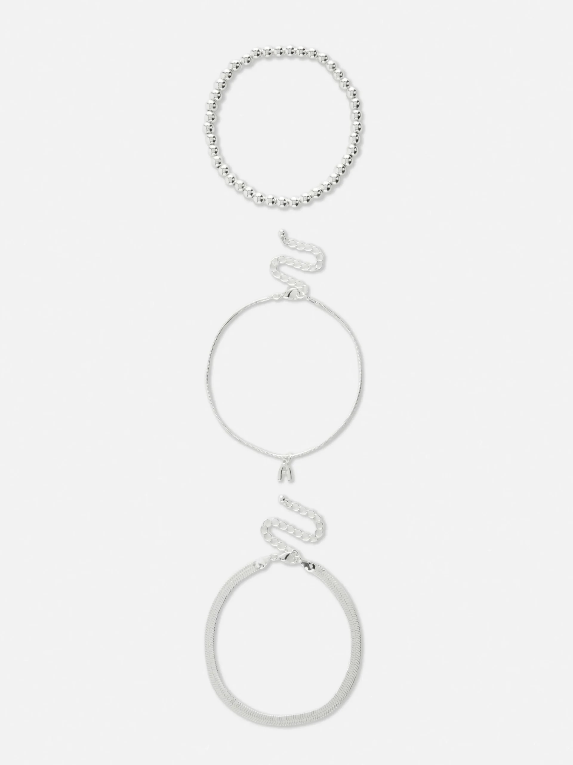 Pack 3 Pulseiras Pé Infinitas Iniciais