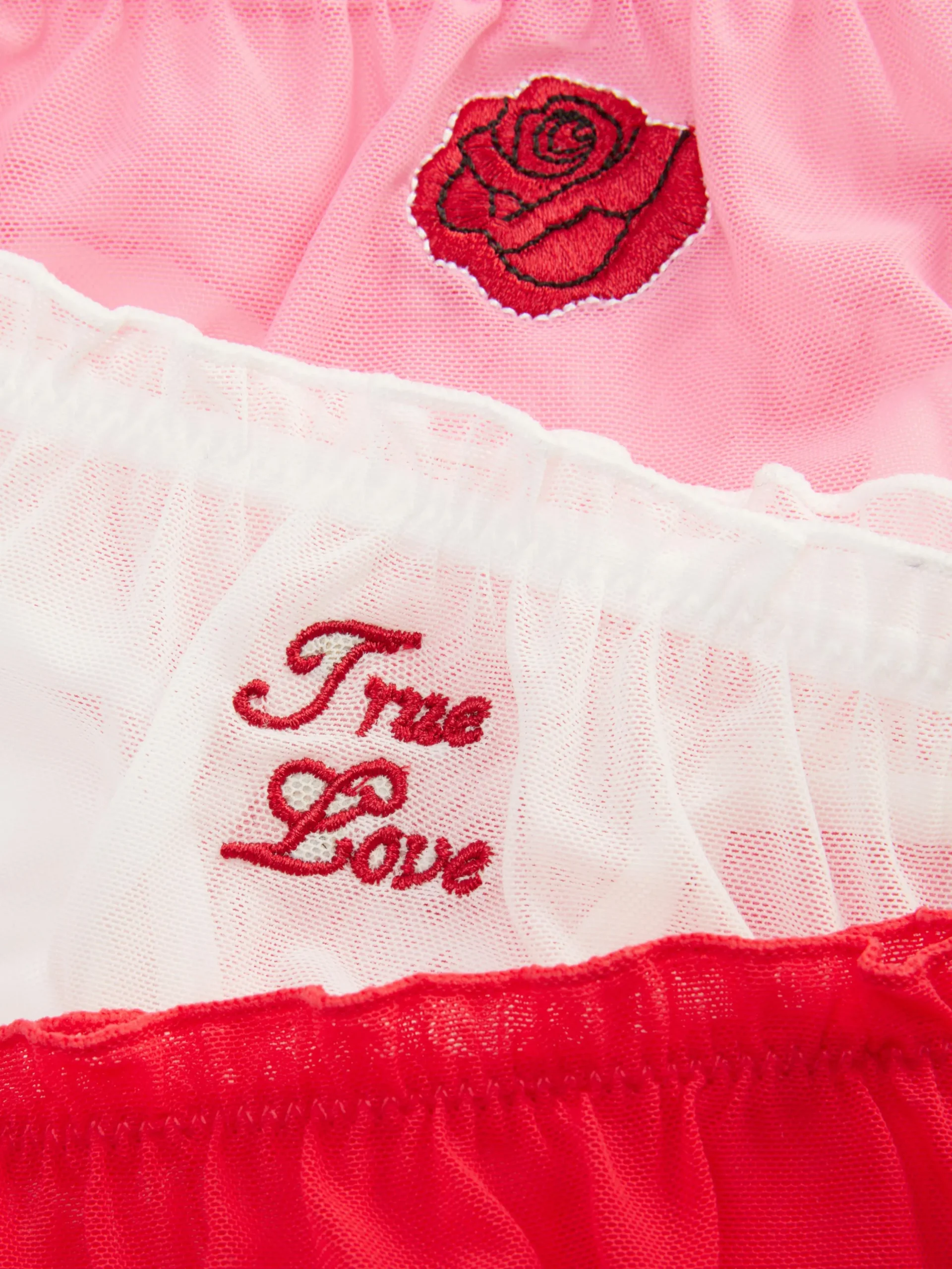 Pack 3 Tangas Malha Folhos