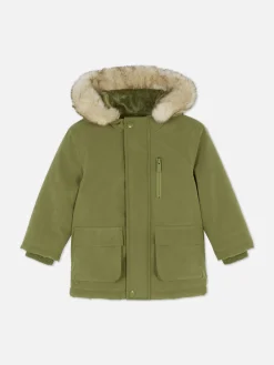 Parka Capuz Imitação Pelo