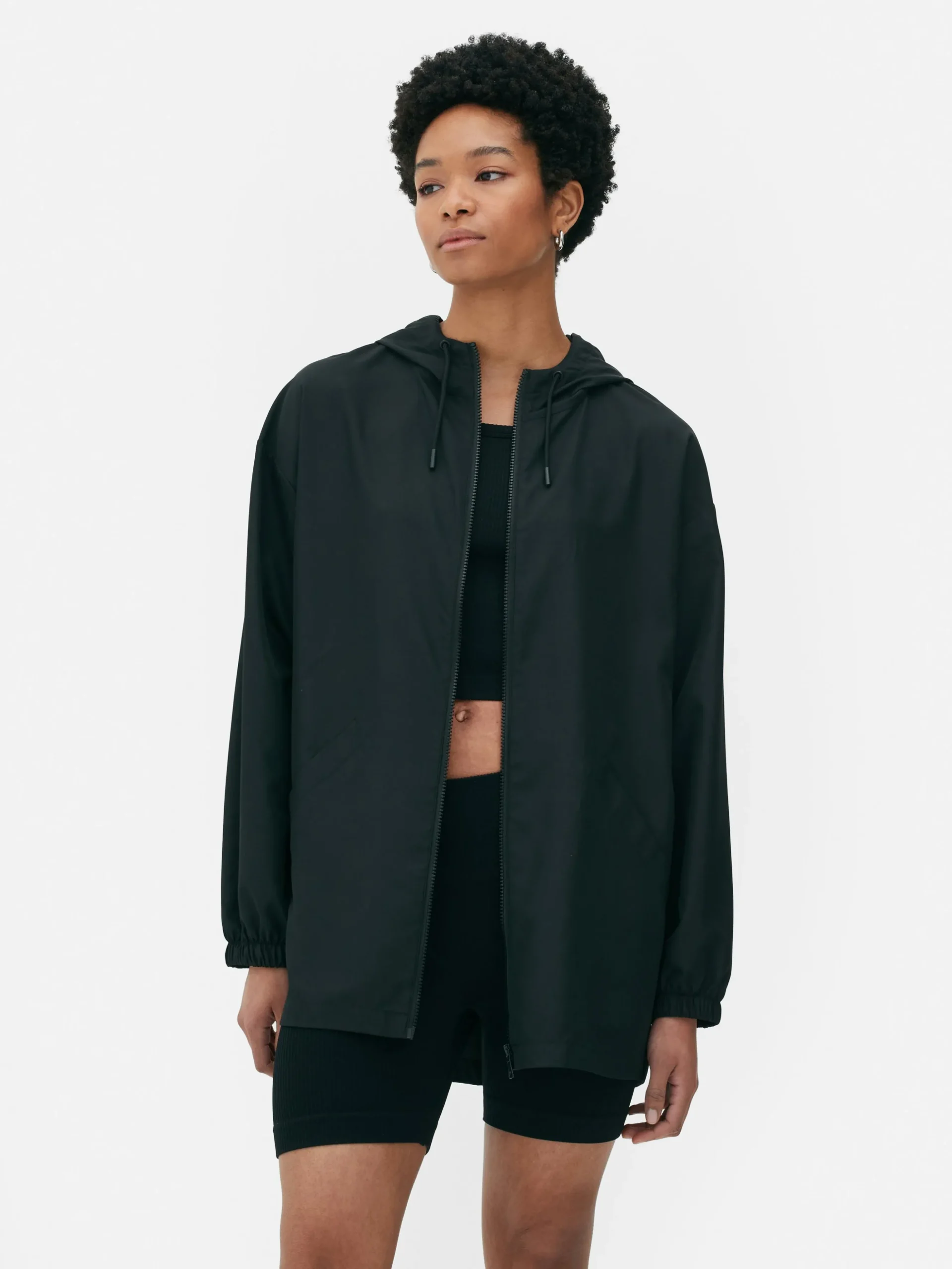 Parka Impermeável Capuz Leve