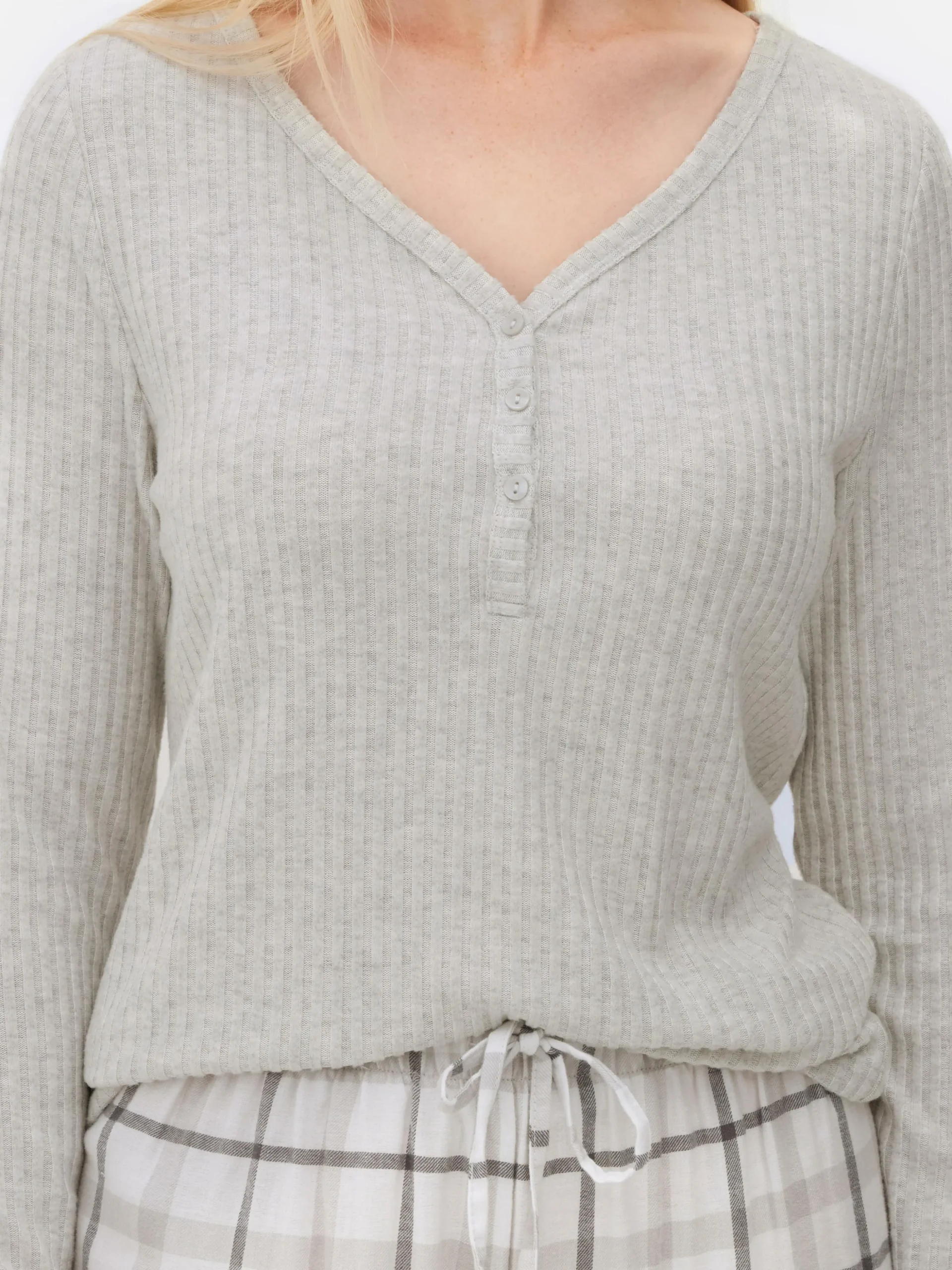 Pijama Camisola Manga Comprida/calças Xadrez