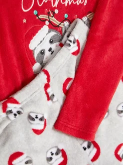 Pijama Malha Polar Preguiça Natal