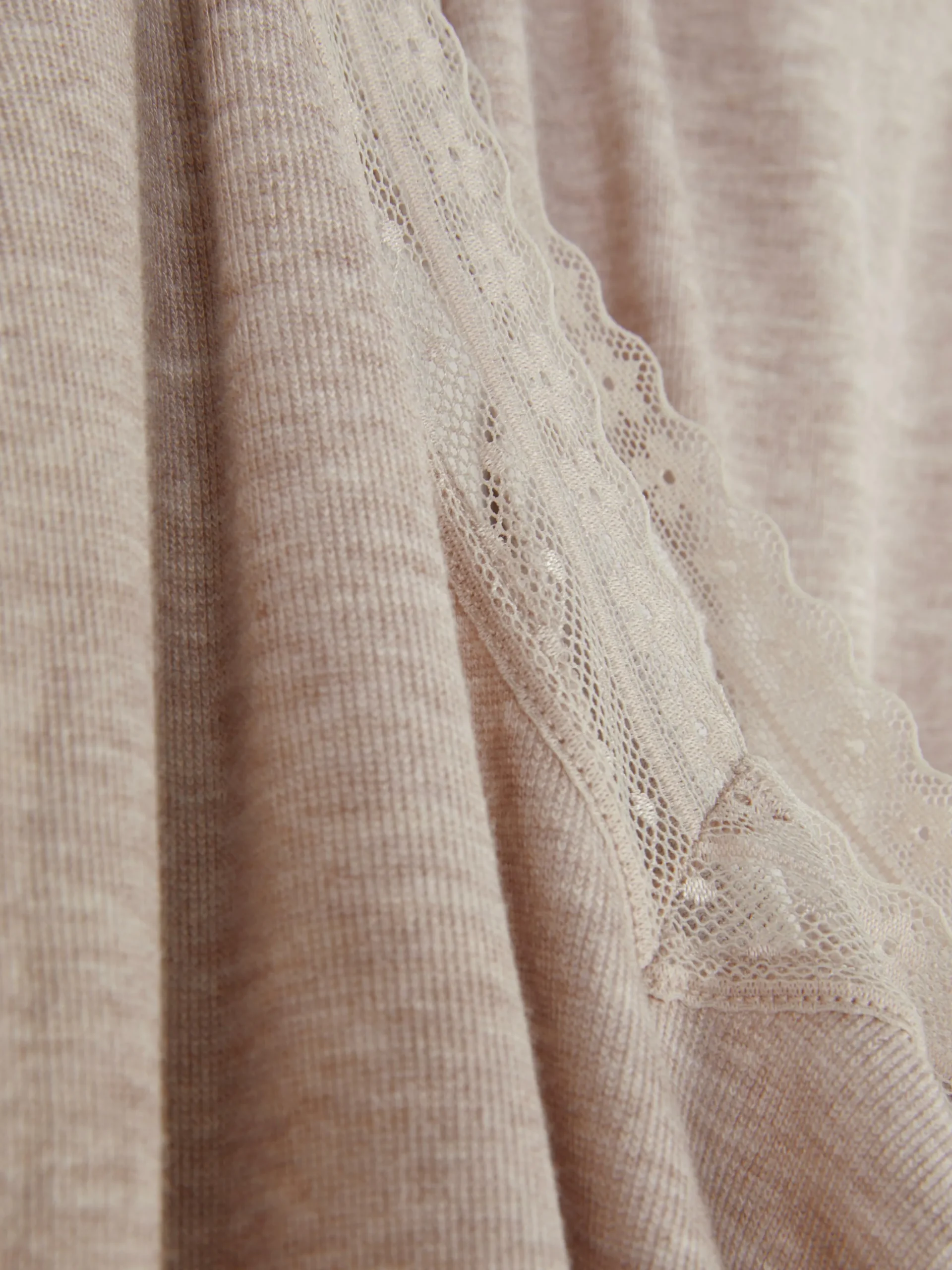 Pijama Manga Comprida Rebordo Em Renda