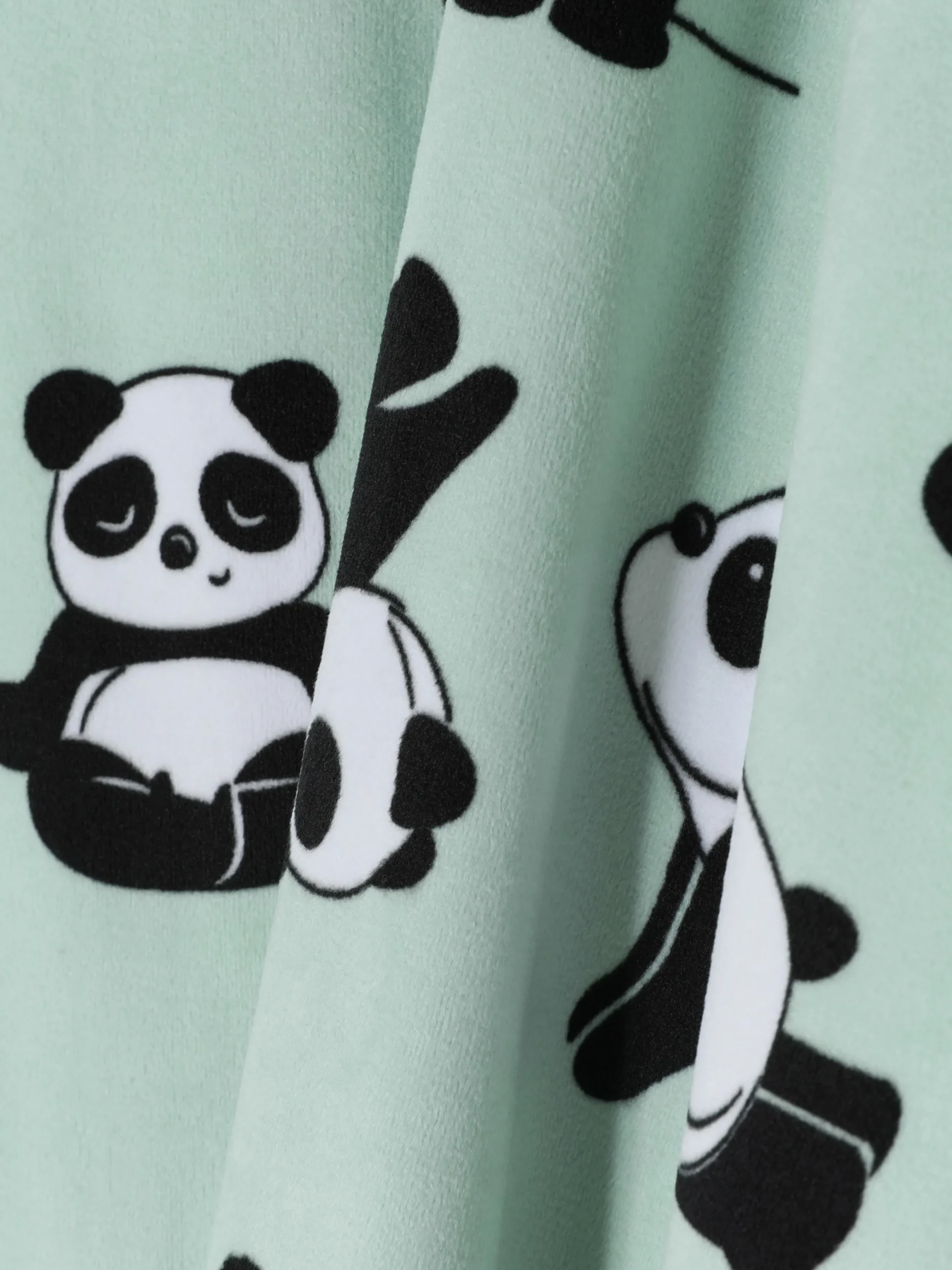 Pijama Manga Comprida Veludo Panda
