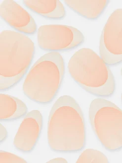 Pk 36 Unhas Postiças Francesas Brilho Amendoadas PS...